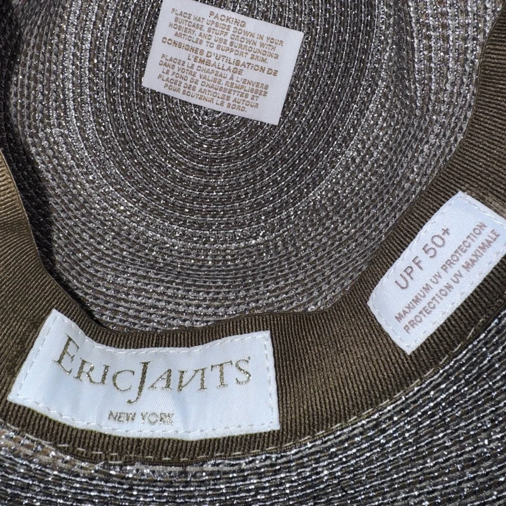 Eric Javits Squishee Packable Woven Metallic UPF 50+ Sun Hat - Picture 4 of 4